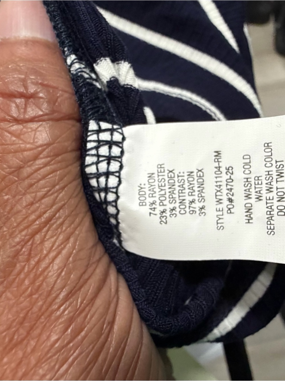 Striped Navy & White Racerback Tank Top - Picture 5 of 5